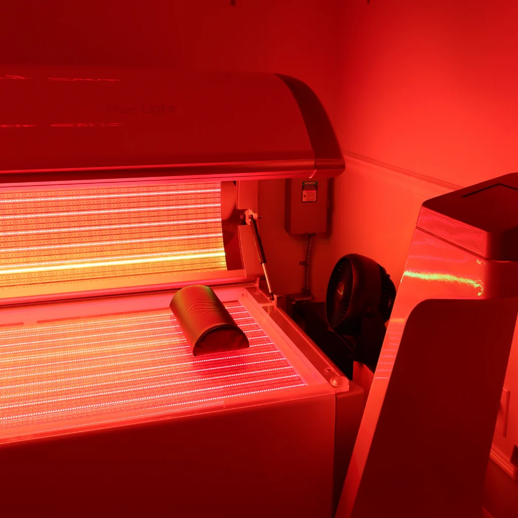 Red light therapy treatment panel at AgeRejuvenation