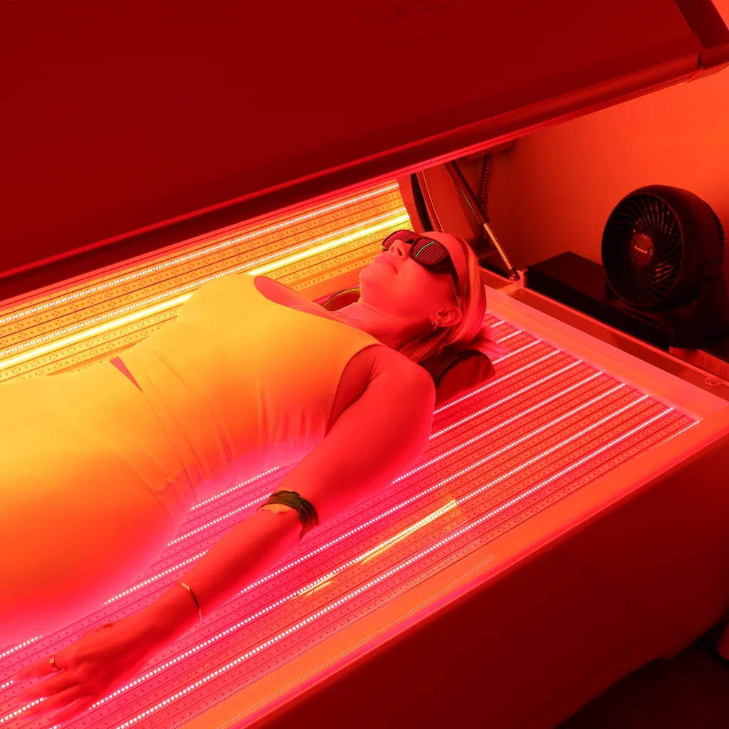Patient receiving red light therapy at AgeRejuvenation